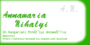 annamaria mihalyi business card